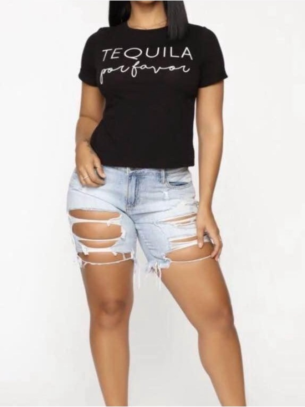$7 BUNDLE ITEM ! NWT- Fashion Nova Black 'Tequila por favor' Graphic Tee
